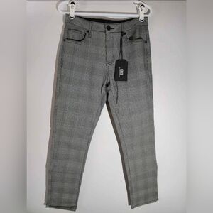 Benjamin Black Plaid Pants – NWT – Men’s 33x30 – Slim Fit – Black/White Check